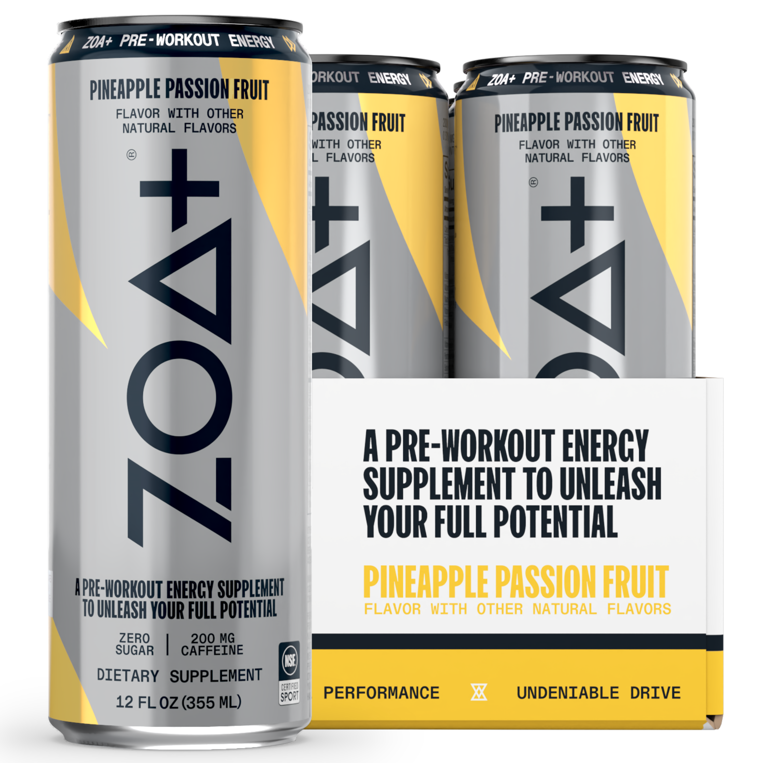 ZOA+ Pineapple Passionfruit Pre-Workout Drinks