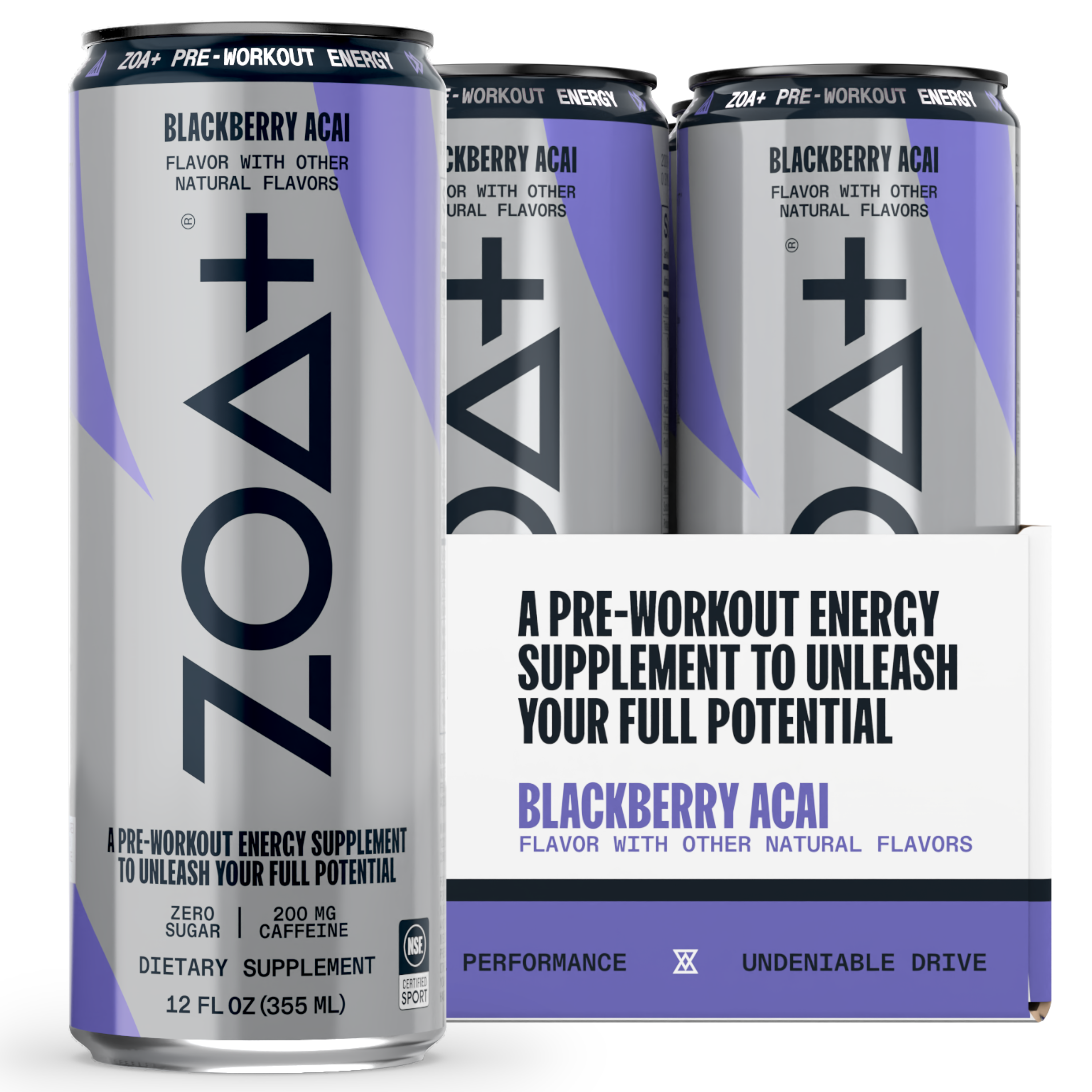 ZOA+ Blackberry Acai Pre-Workout Drinks