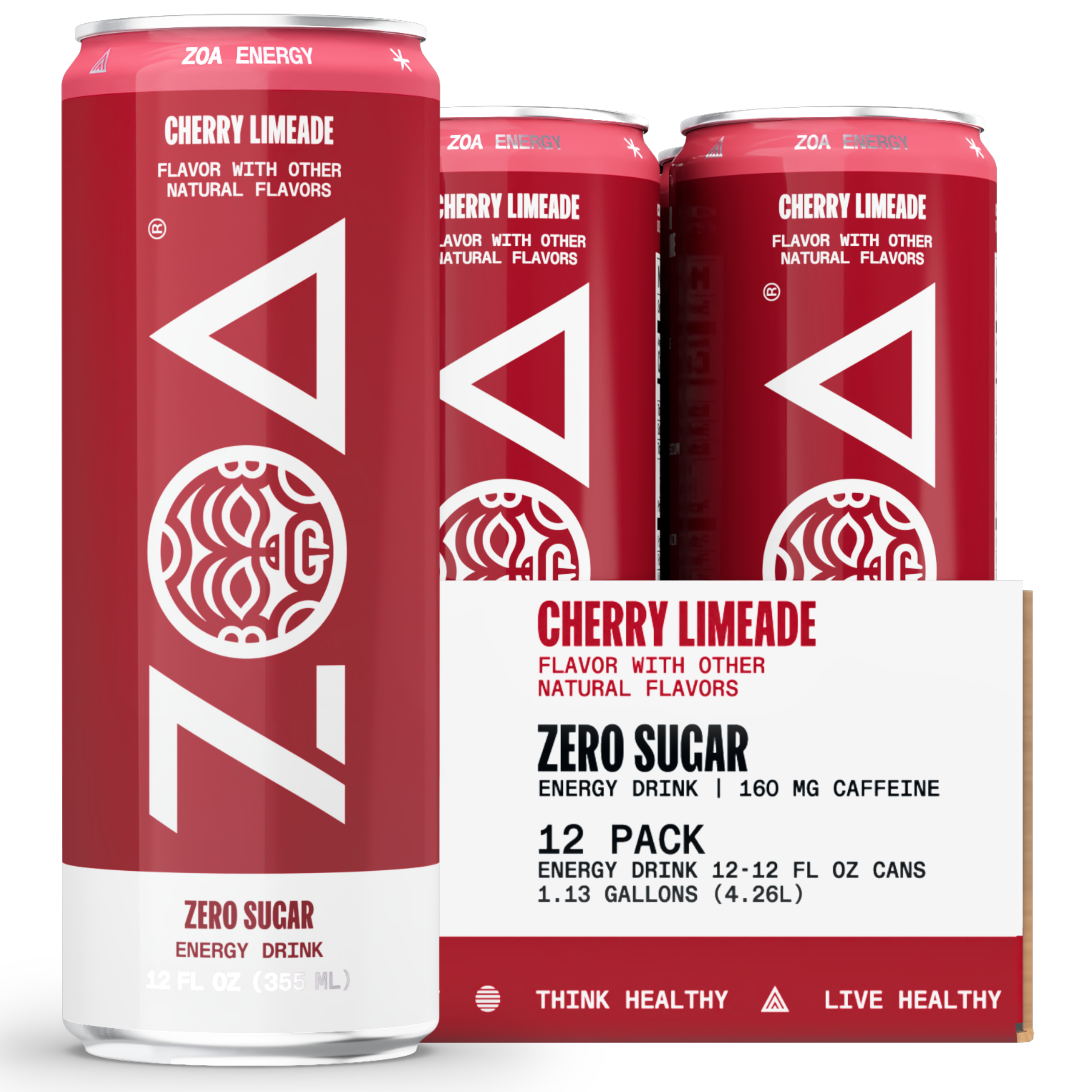 ZOA Cherry Limeade Energy Drink 12 Ounce