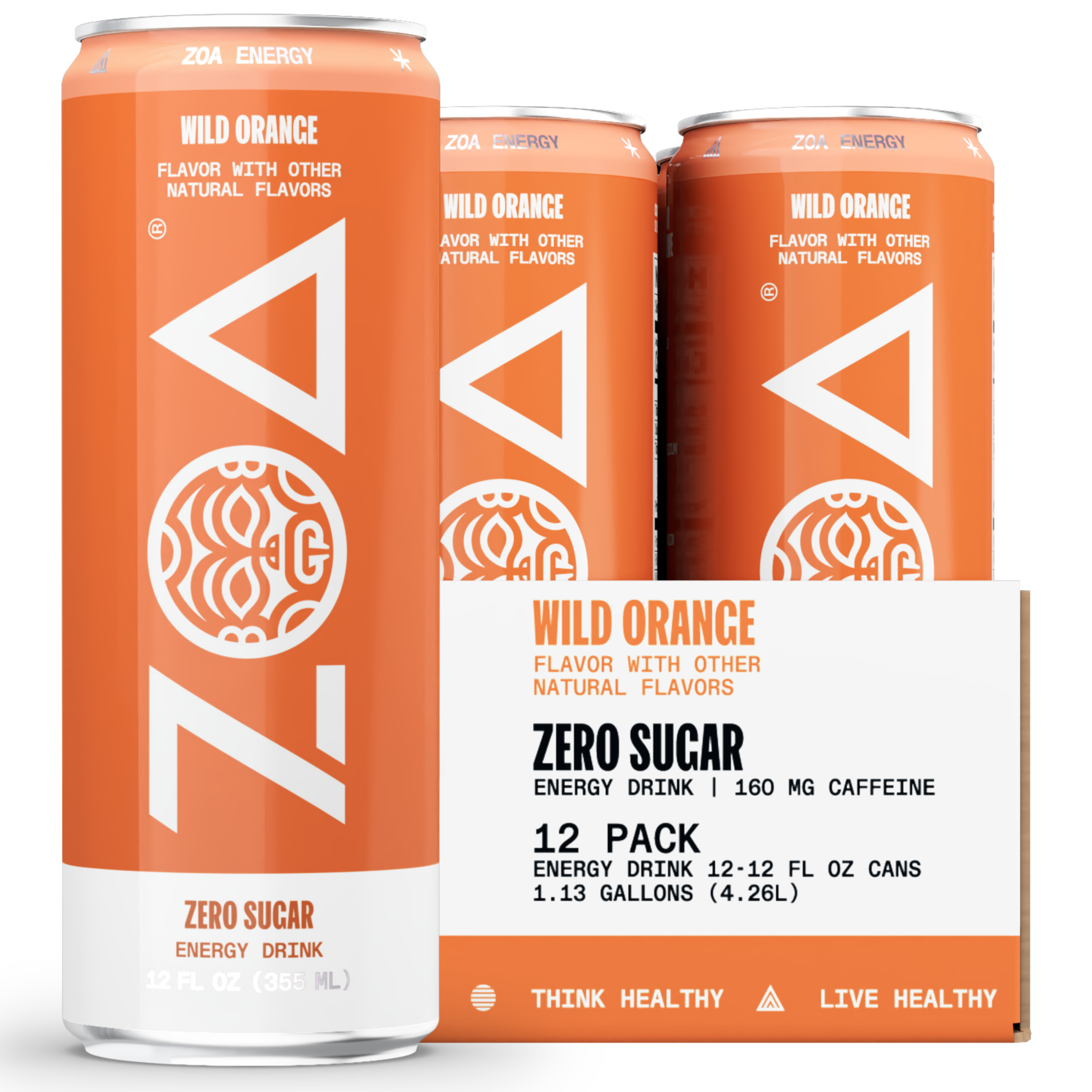 ZOA Wild Orange 12 Ounce Energy Drink