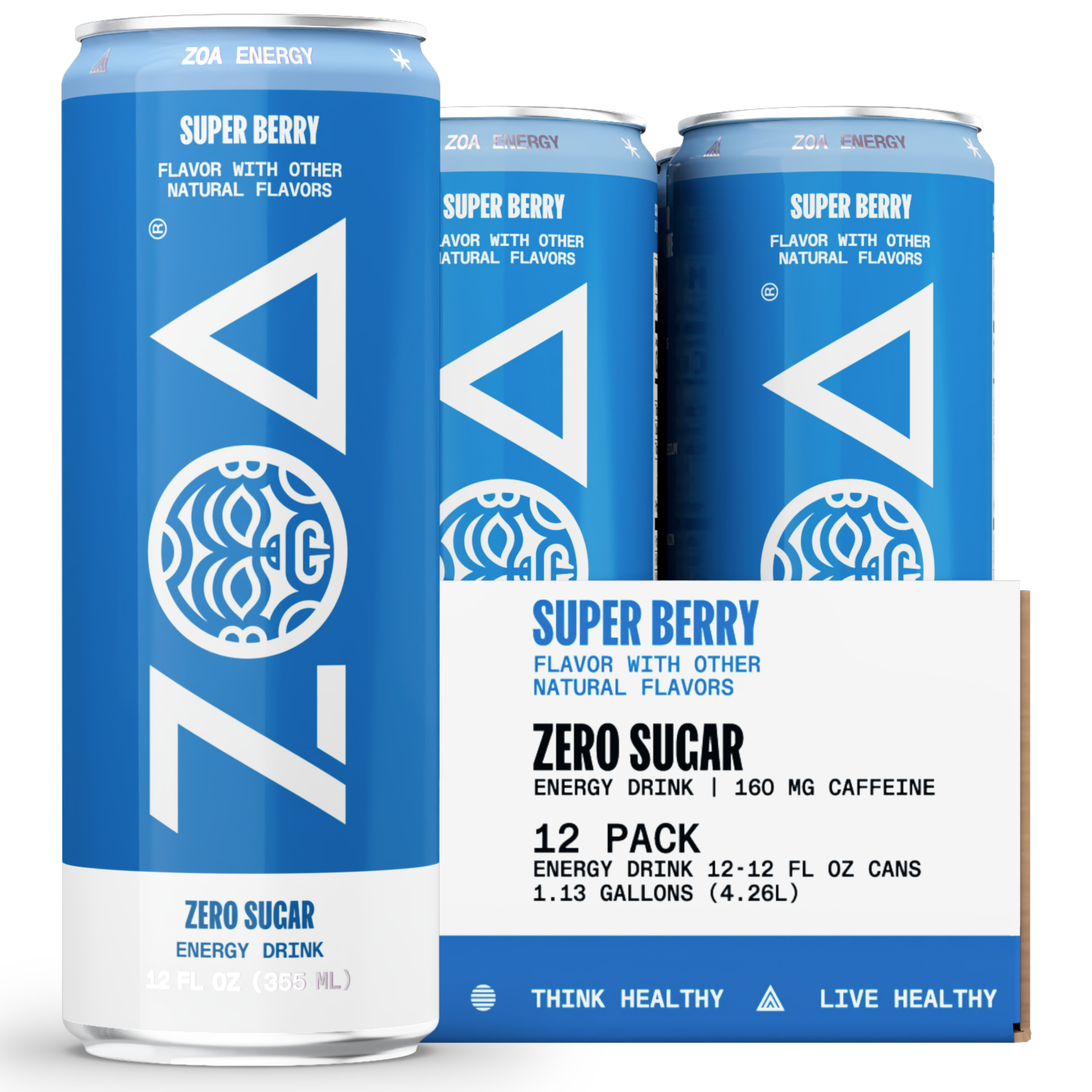 ZOA Super Berry Energy Drink 12 Ounce