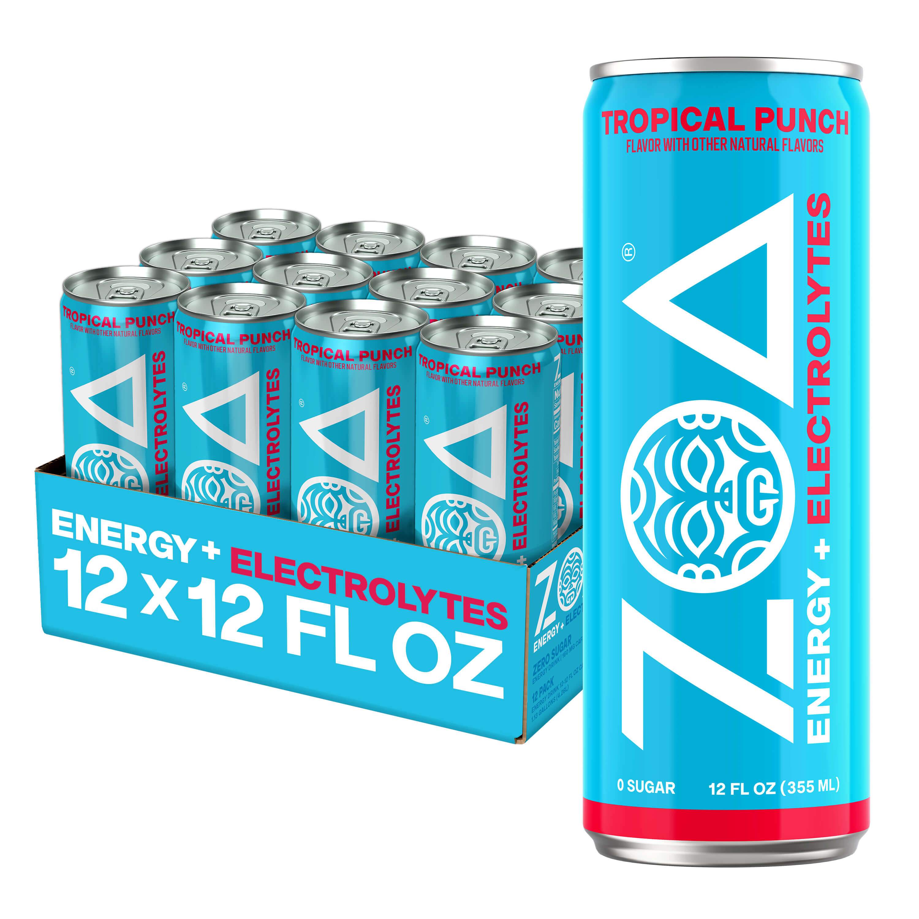 ZOA Tropical Punch Sugar Free Energy Drink - 12OZ