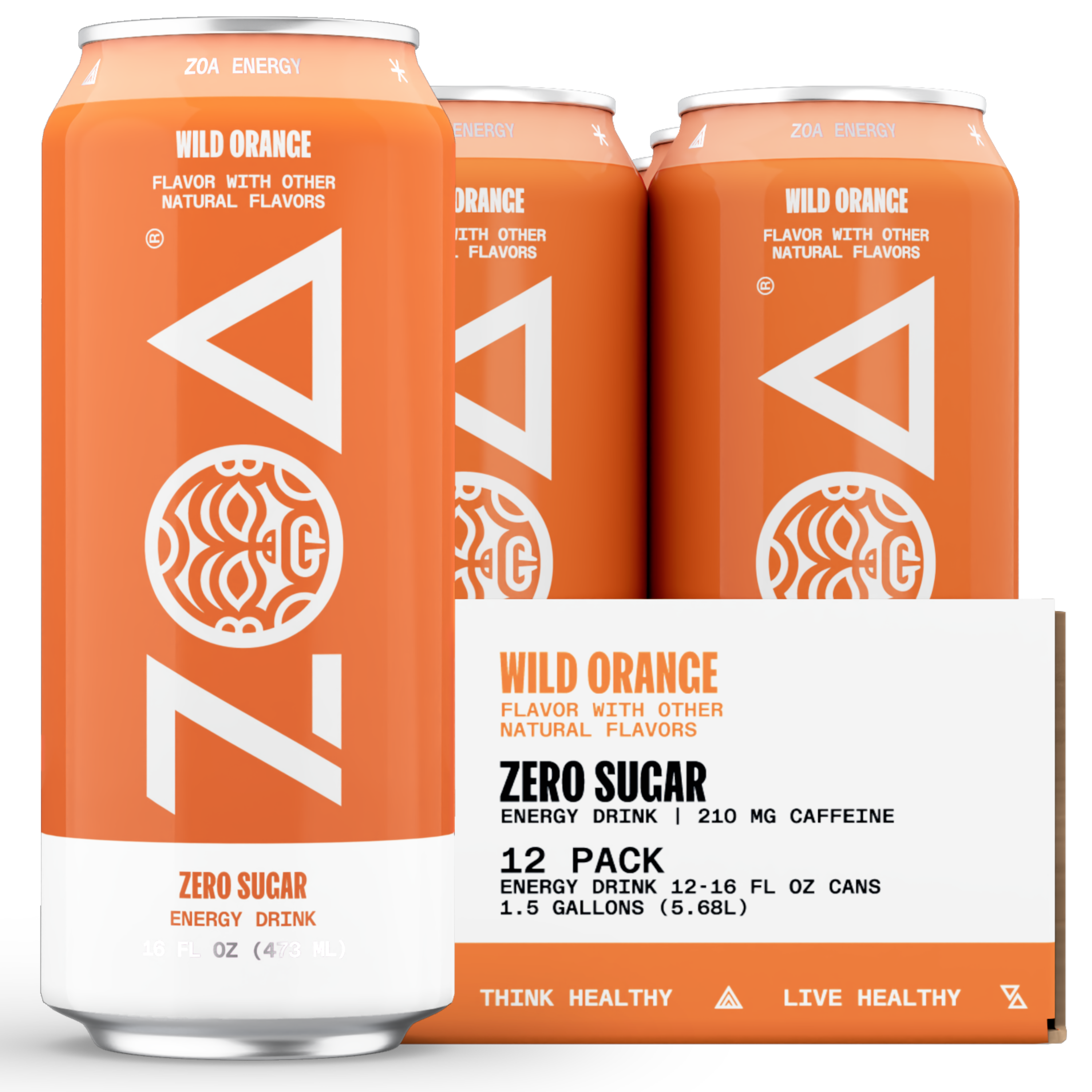 ZOA Wild Orange 16 Ounce Energy Drink